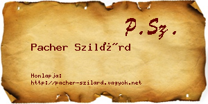 Pacher Szilárd névjegykártya