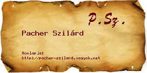 Pacher Szilárd névjegykártya