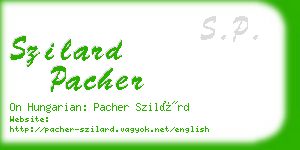 szilard pacher business card